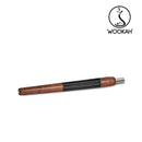 WOOKAH Wooden Mouthpiece WALNUT Leather - Black Leather