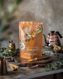 Gardenika Tulsi Turmeric Ginger Tea, Loose Leaf, USDA Organic, Caffeine Free Superfood Blend, 55+ Cups – 4 Oz (113g) -