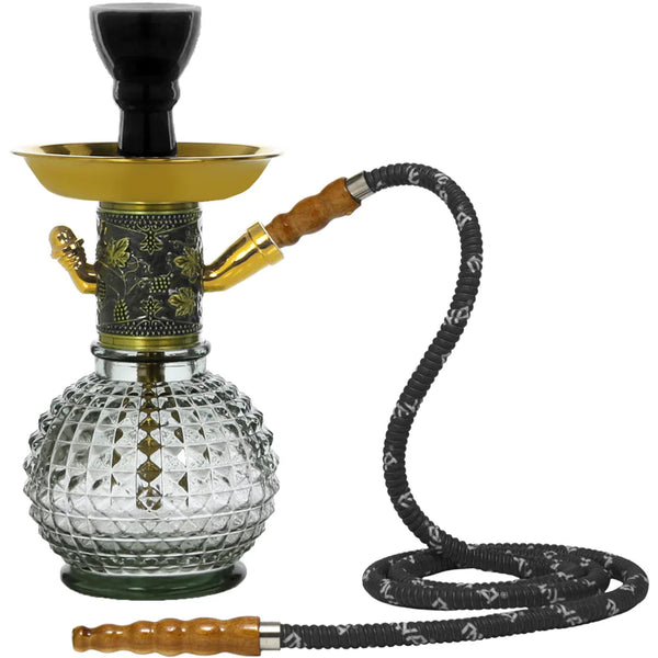 MYA Bambino Gold Glass Small Hookah - 