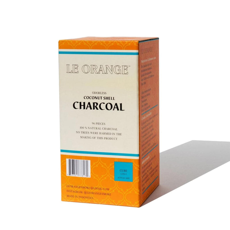 Le Orange Natural Coconut Hookah Coals - Small Cubes - 96 Pieces Hookah Flavors - 