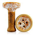 Oblako Black Glaze Hookah Shisha Bowl - Orange-White Marble