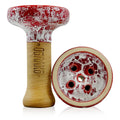 Oblako Black Glaze Hookah Shisha Bowl - Red-White Marble