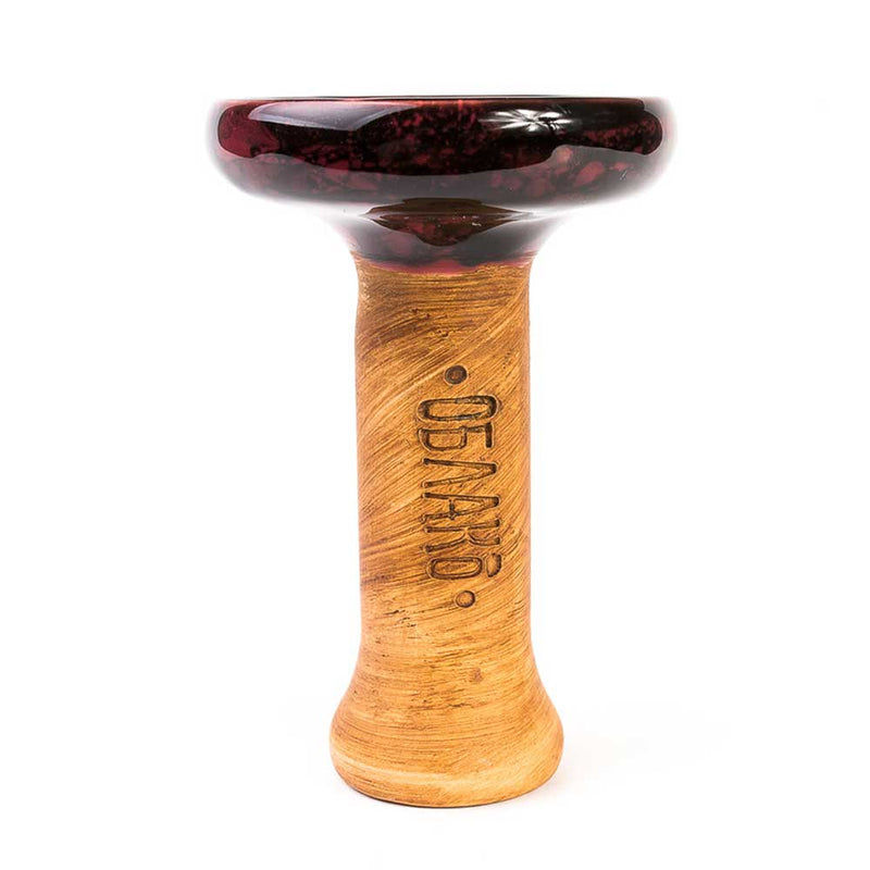 Oblako Phunnel L Glaze Hookah Shisha Bowl - Marble Burgundi/Black