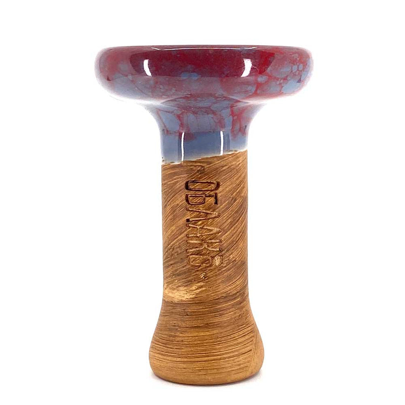 Oblako Phunnel L Glaze Hookah Shisha Bowl - Marble Grey/Red