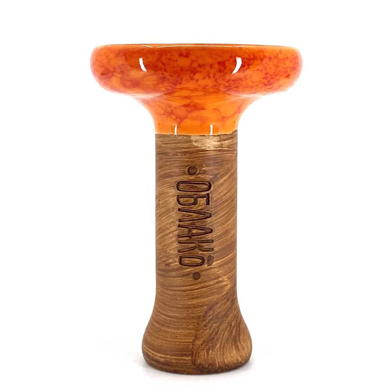 Oblako Phunnel L Glaze Hookah Shisha Bowl - Mable Orange/Red