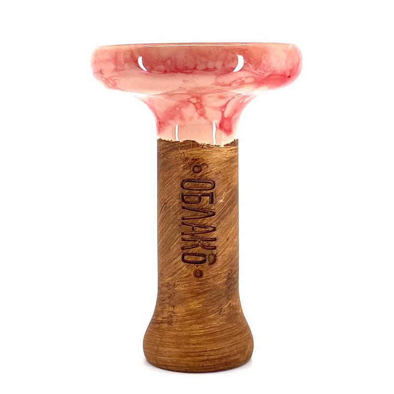 Oblako Phunnel L Glaze Hookah Shisha Bowl - Marble Pink/Red