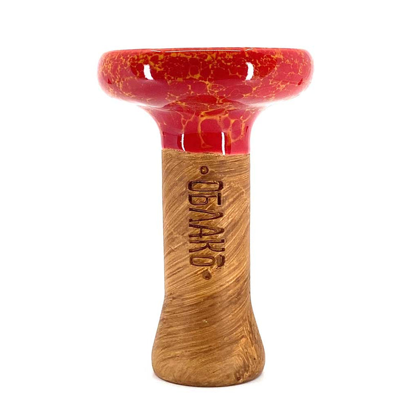 Oblako Phunnel L Glaze Hookah Shisha Bowl - Marble Red/Yellow