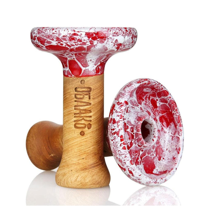 Oblako Phunnel L Glaze Hookah Shisha Bowl - Marble Red/White