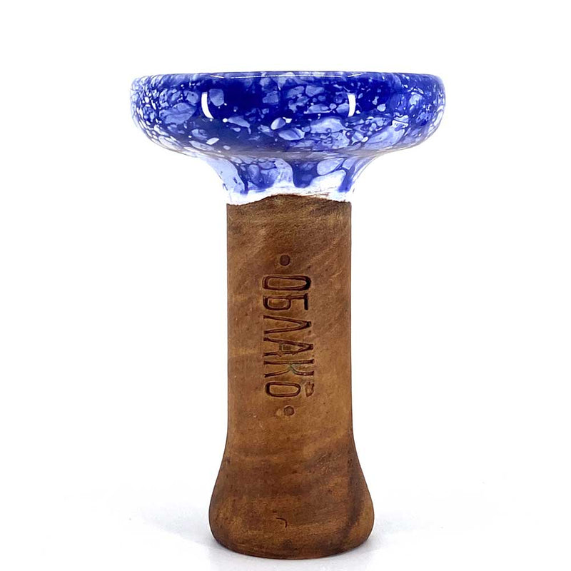 Oblako Phunnel L Glaze Hookah Shisha Bowl - Marble White/Blue