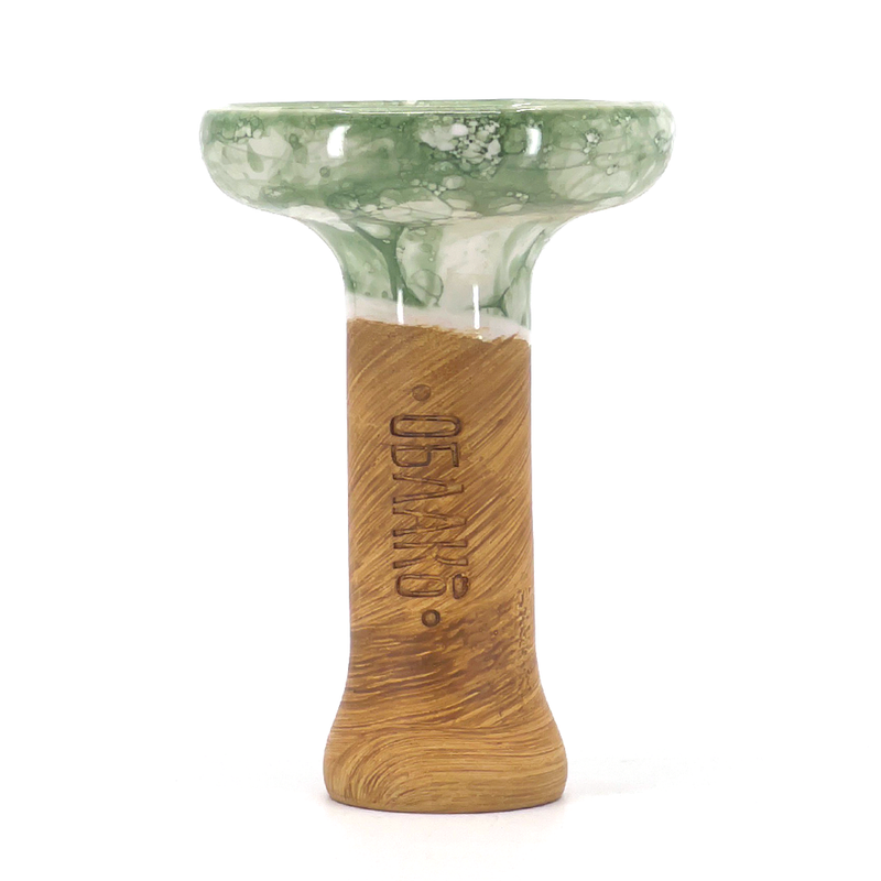 Oblako Phunnel L Glaze Hookah Shisha Bowl - Marble White/Green