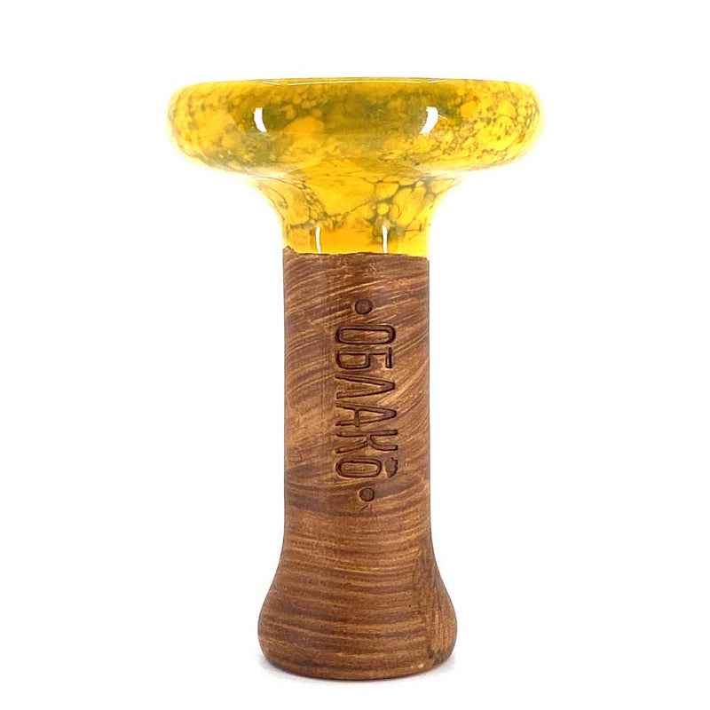 Oblako Phunnel L Glaze Hookah Shisha Bowl - Marble Yellow/Blue