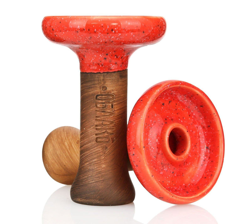 Oblako Phunnel L Glaze Hookah Shisha Bowl - Red with dots