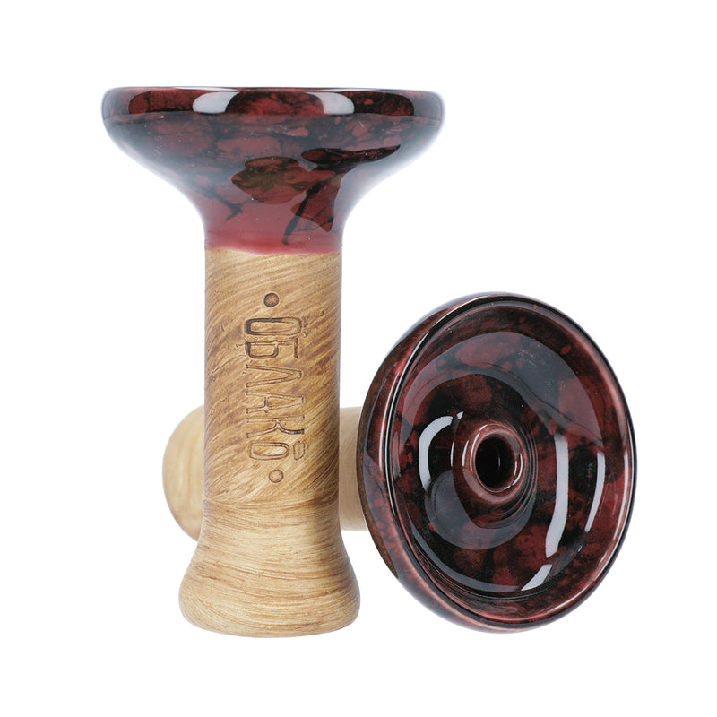 Oblako Phunnel M Glaze Hookah Shisha Bowl - Marble Burgundi/Black