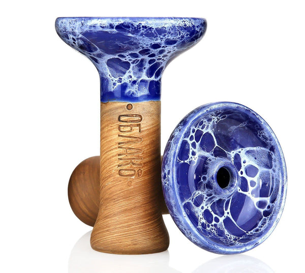 Oblako Phunnel M Glaze Hookah Shisha Bowl - Marble Blue/White