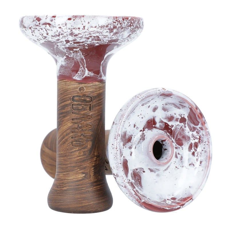 Oblako Phunnel M Glaze Hookah Shisha Bowl - Marble Burgundi/White