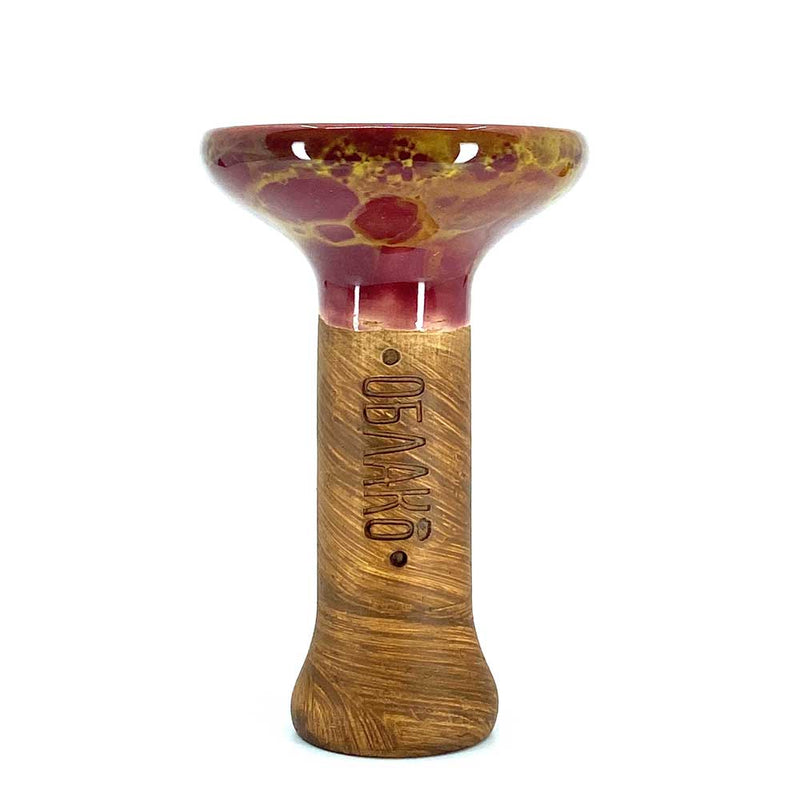 Oblako Phunnel M Glaze Hookah Shisha Bowl - Marble Burgundi/Yellow