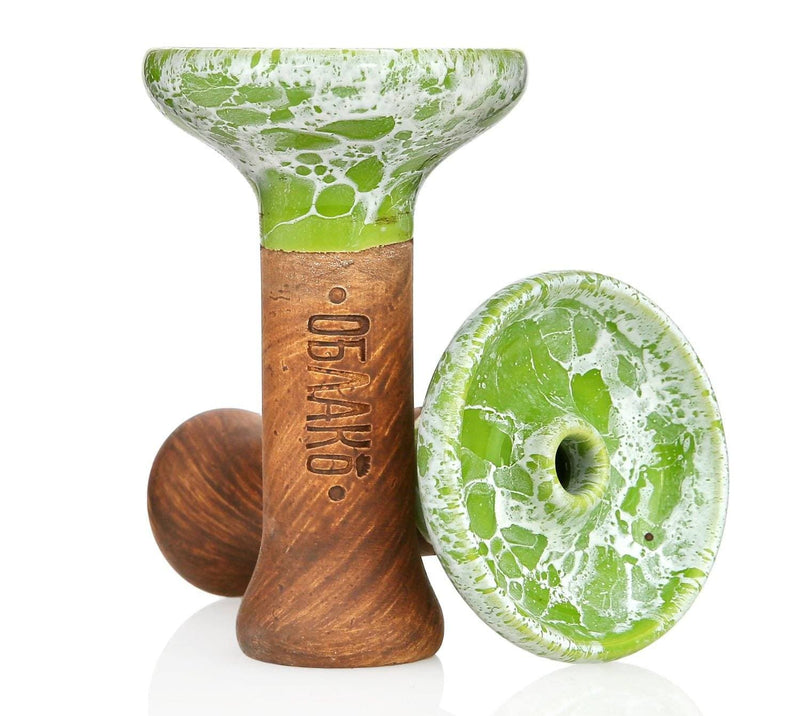 Oblako Phunnel M Glaze Hookah Shisha Bowl - Marble Green/White