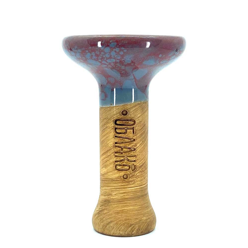 Oblako Phunnel M Glaze Hookah Shisha Bowl - Marble Grey/Red