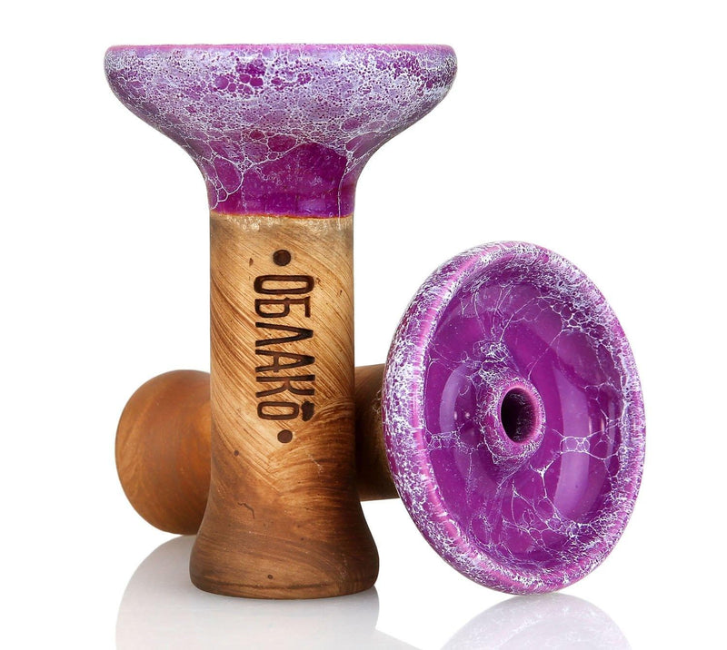 Oblako Phunnel M Glaze Hookah Shisha Bowl - Marble Purple/White