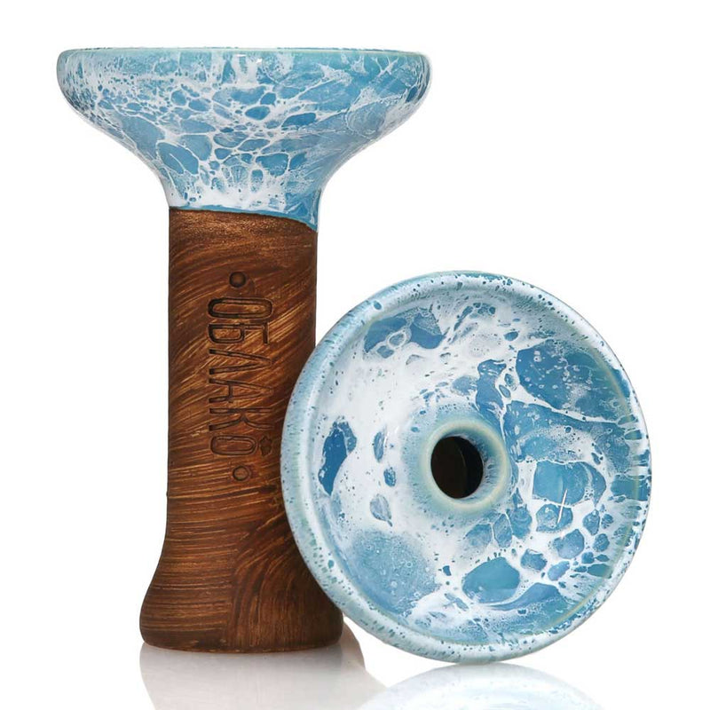 Oblako Phunnel M Glaze Hookah Shisha Bowl - Marble Sky Blue/White