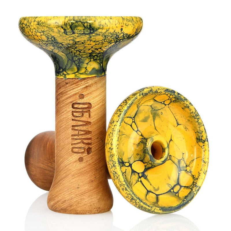 Oblako Phunnel M Glaze Hookah Shisha Bowl - Marble Yellow/Blue