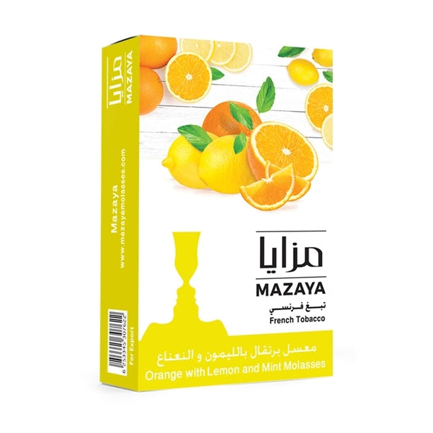 Mazaya Orange with Lemon and Mint Hookah Flavors - 