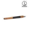 WOOKAH Wooden Mouthpiece OAK Leather - Black Leather