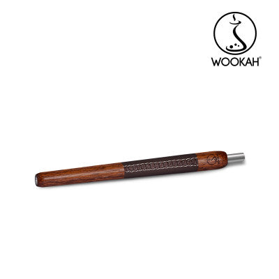 WOOKAH Wooden Mouthpiece MERBAU Leather - Brown Leather