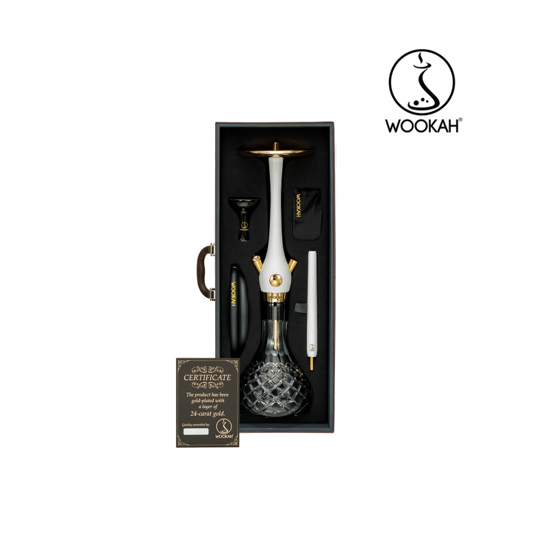 Wookah 24K Gold-Plated Check Black White Nox Hookah Set -