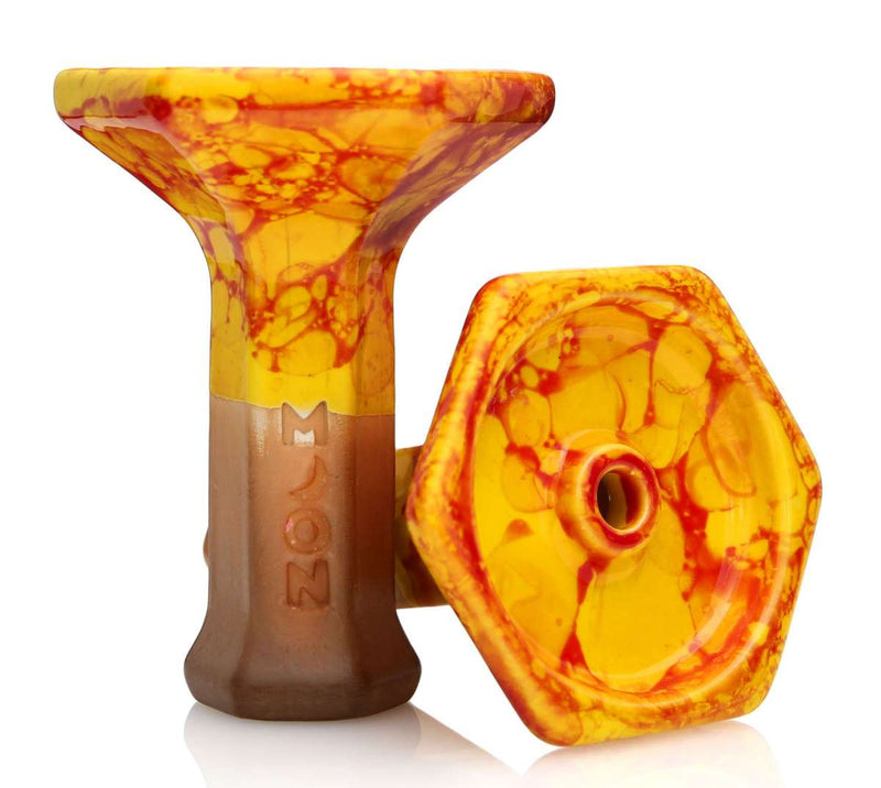 Moon Grand Phunnel Hookah Shisha Bowl - Marble Orange Red