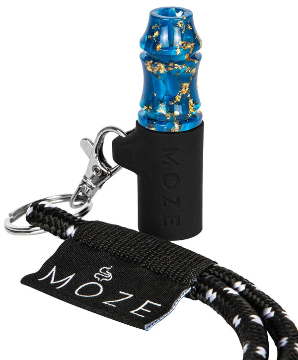 Moze Personal Hookah Mouth Tip - Gold Line - Blue