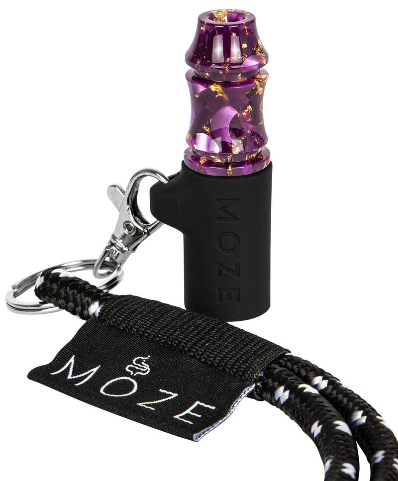 Moze Personal Hookah Mouth Tip - Gold Line - Purple