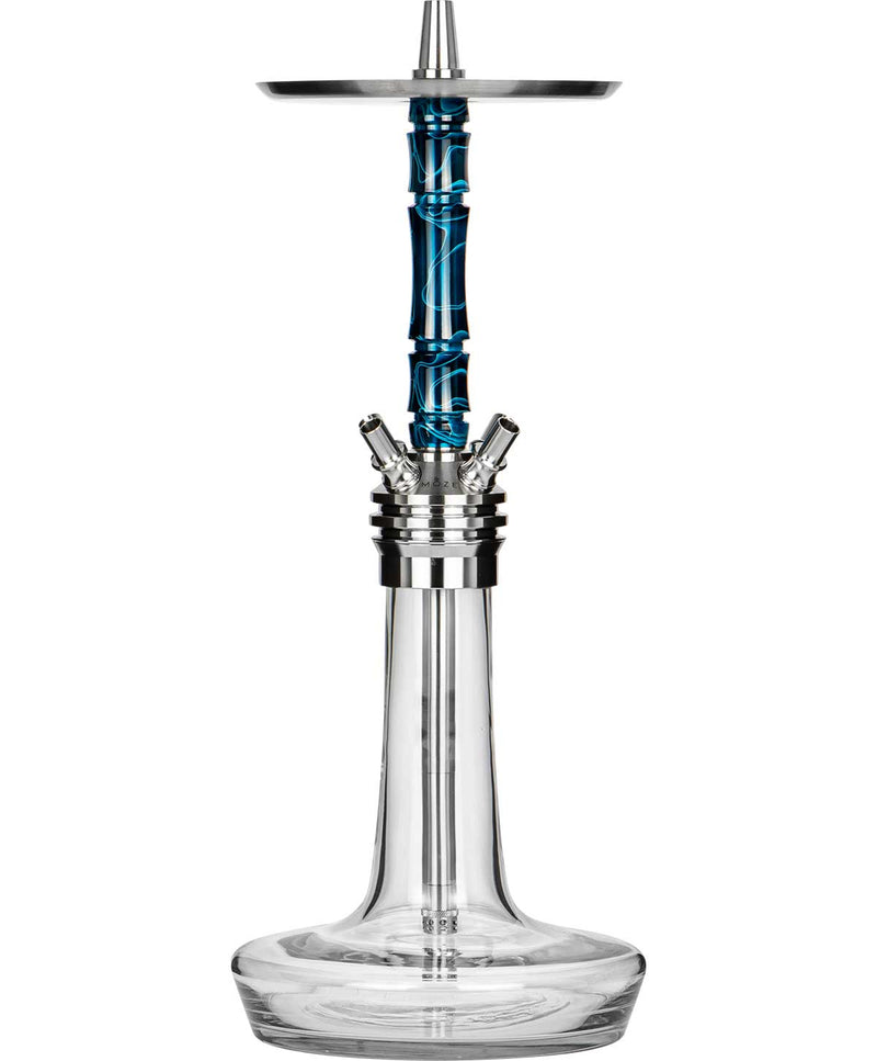 Moze Varity Squad Hookah - Silver - Clear - Wavy Blue