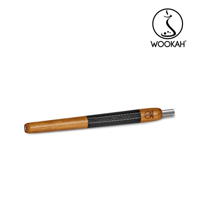 WOOKAH Wooden Mouthpiece Black Leather - Iroko