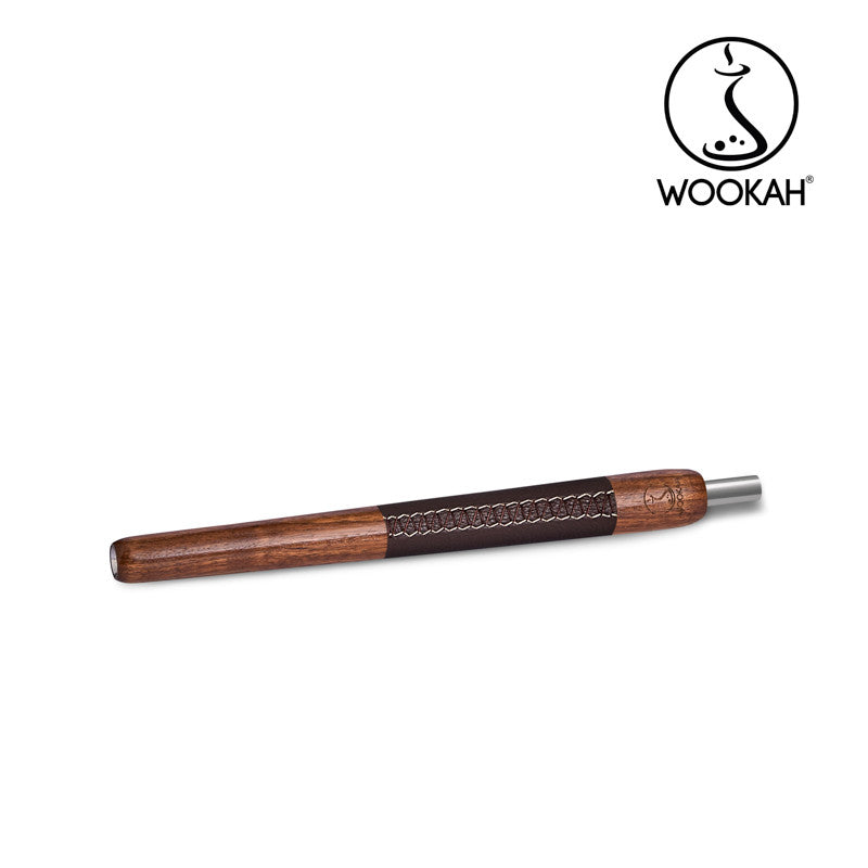 WOOKAH Wooden Mouthpiece Brown Leather - Walnut