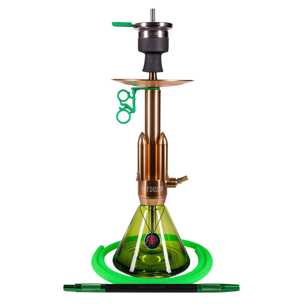Amy Little Rocket Hookah - Gold-Green Base