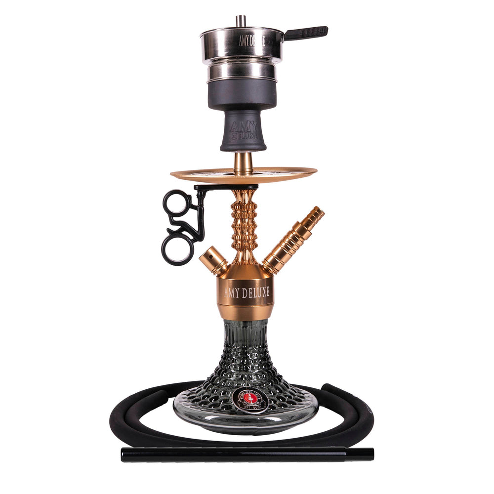 Amy Antique Berry Mini Hookah (072.03) - Gold-Black Base