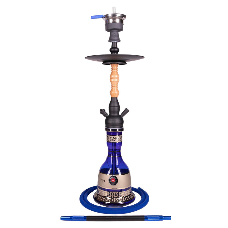 Amy Tradi Hookah (087.01) - Black/Wood-Blue Base