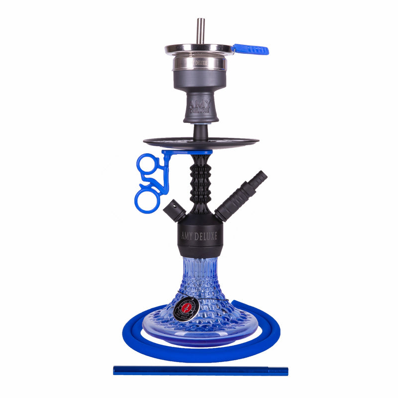 Amy Antique Berry Mini Hookah (072.03) - Black-Blue Base